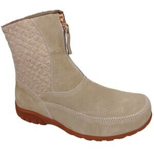 Propet Delaney Mid Zip Boots 6 NWT 6W Wide Quilted Tan Sand NWT Mid Calf Suede